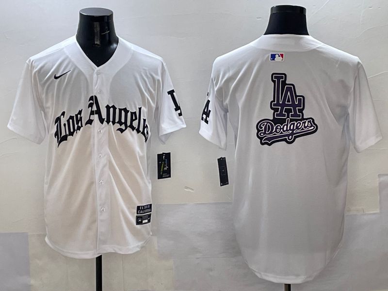 Men Los Angeles Dodgers Blank White Five generations Joint Name 2025 Nike MLB Jersey style 61